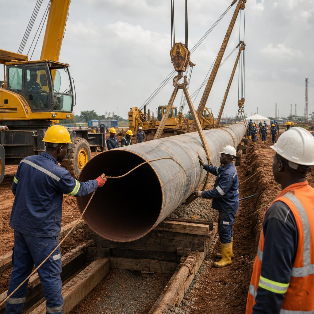 Kossel pipeline installation team delivering an energy project