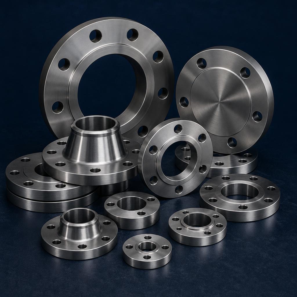 ANSI, API 6A and DIN steel flanges